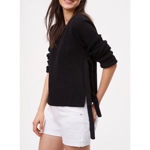 NWT Ann Taylor LOFT Black Side Tie Sweater